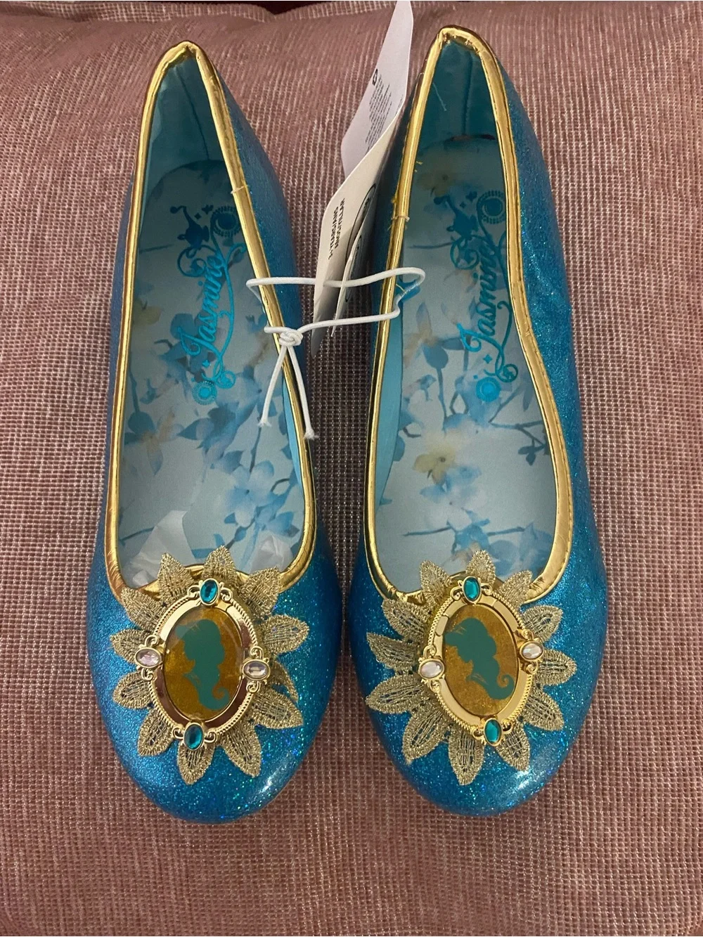 Disney Princess Jasmine Kids Costume Shoes Size Youth 2/3 NWT